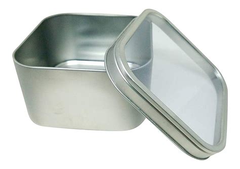 big square metal box|square metal container with lid.